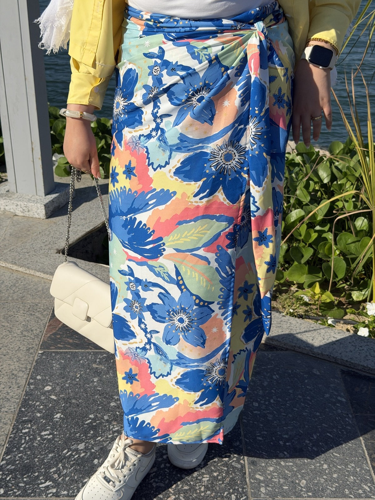Floral wrapped skirt