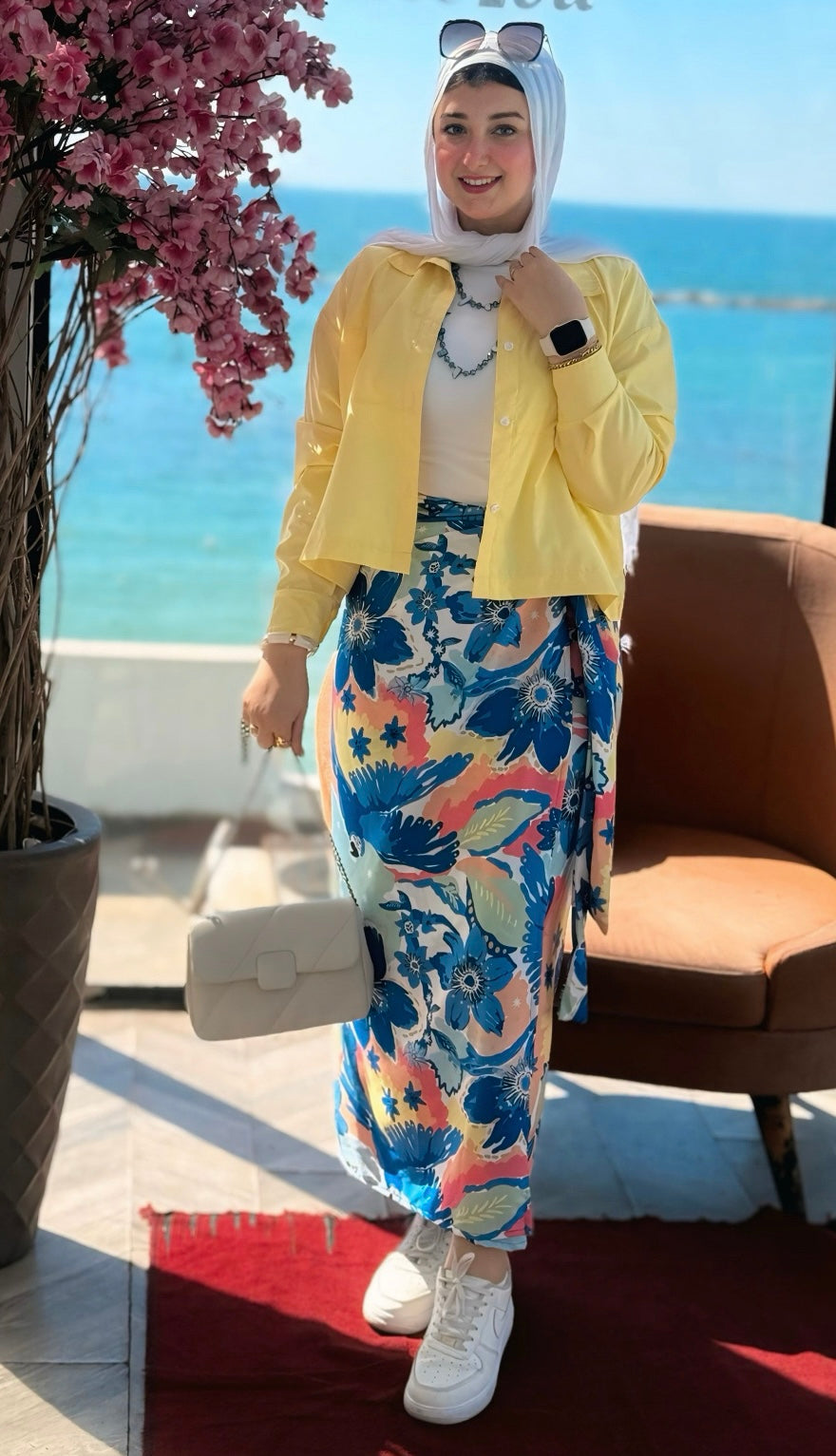 Floral wrapped skirt