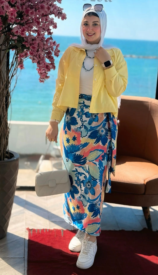 Floral wrapped skirt