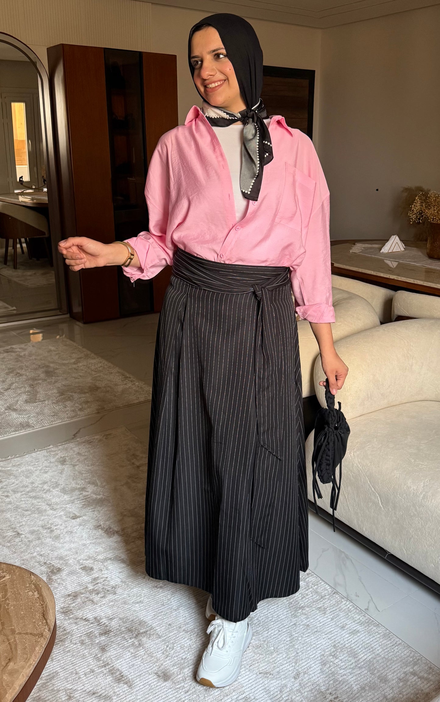 Black stripped skirt
