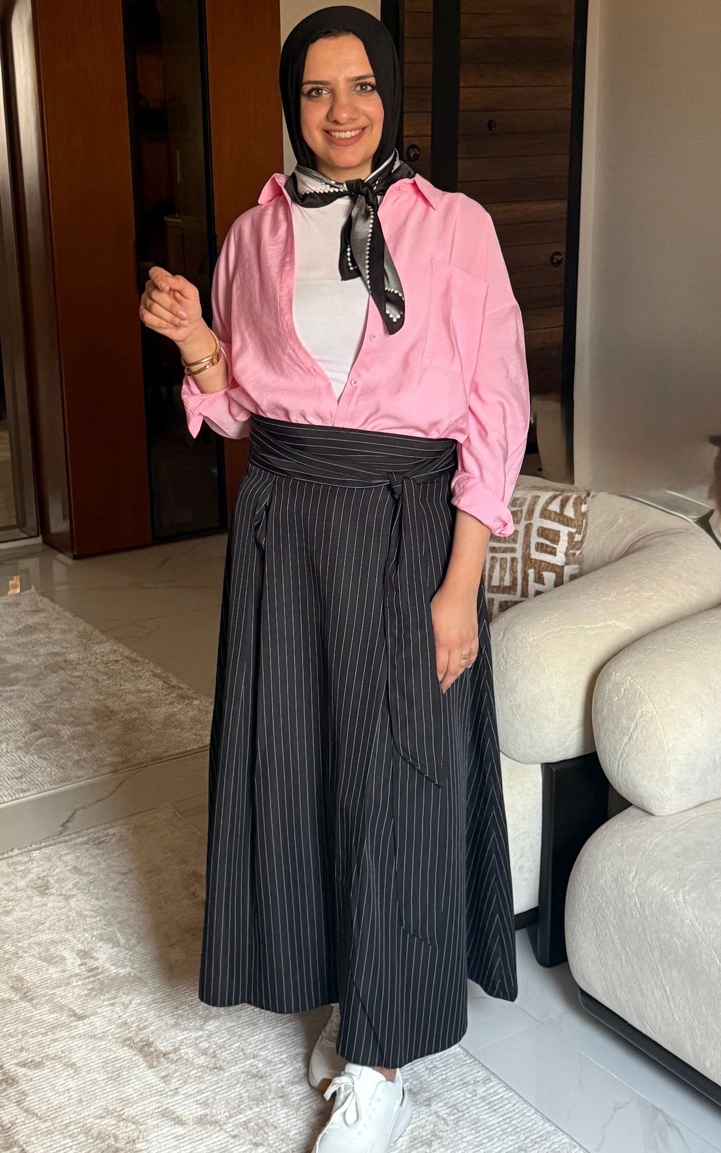 Black stripped skirt
