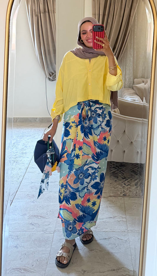 Floral wrapped skirt