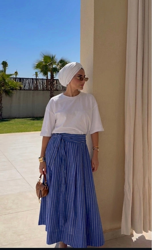 Blue stripped skirt