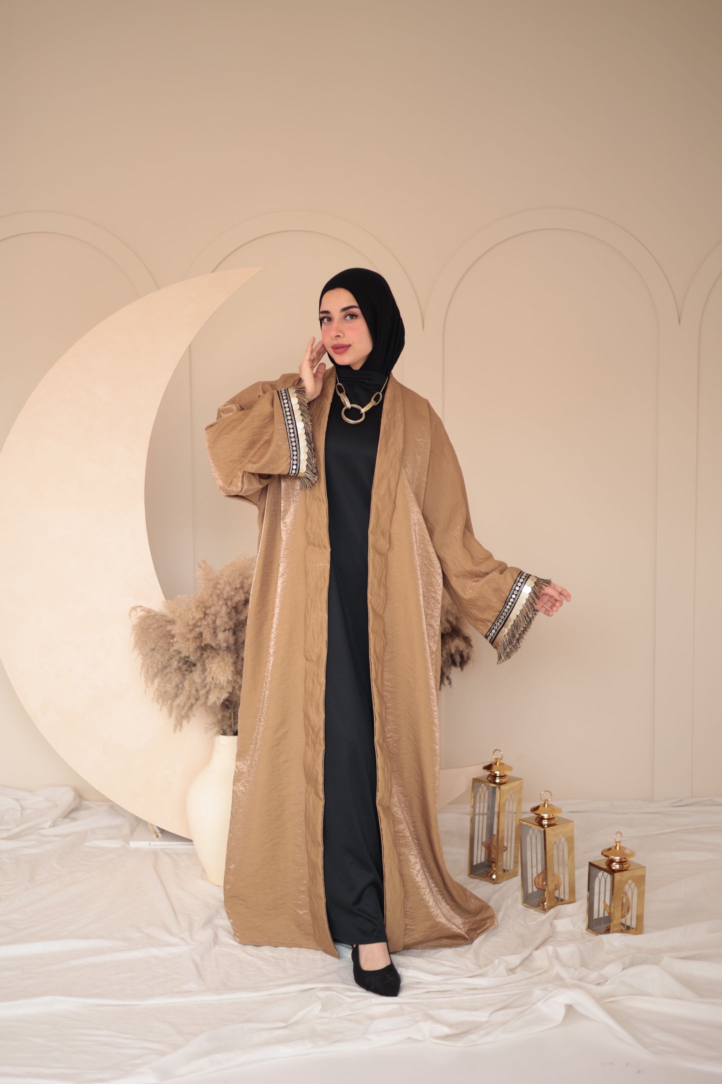 crinkled shimmer kaftan