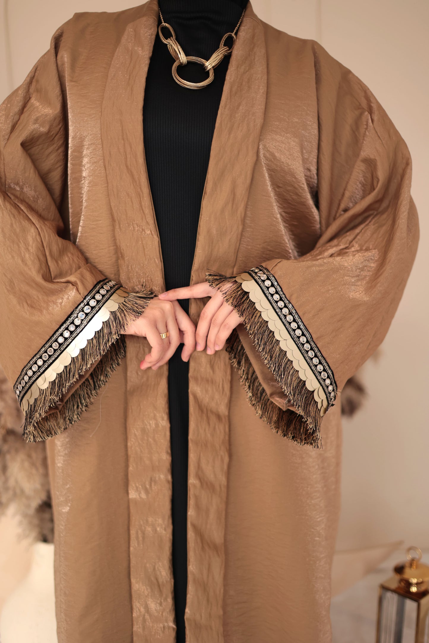 crinkled shimmer kaftan