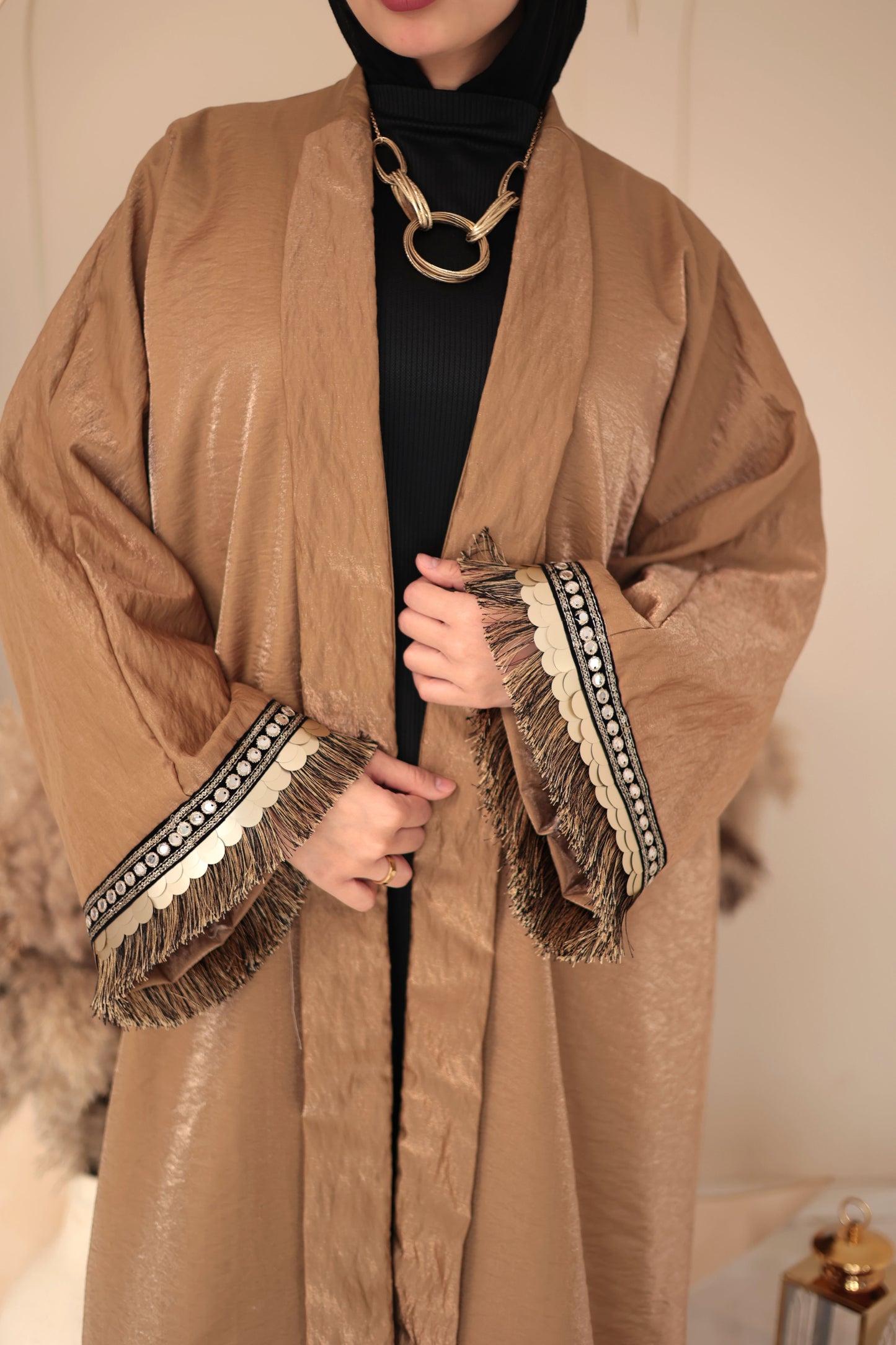 crinkled shimmer kaftan