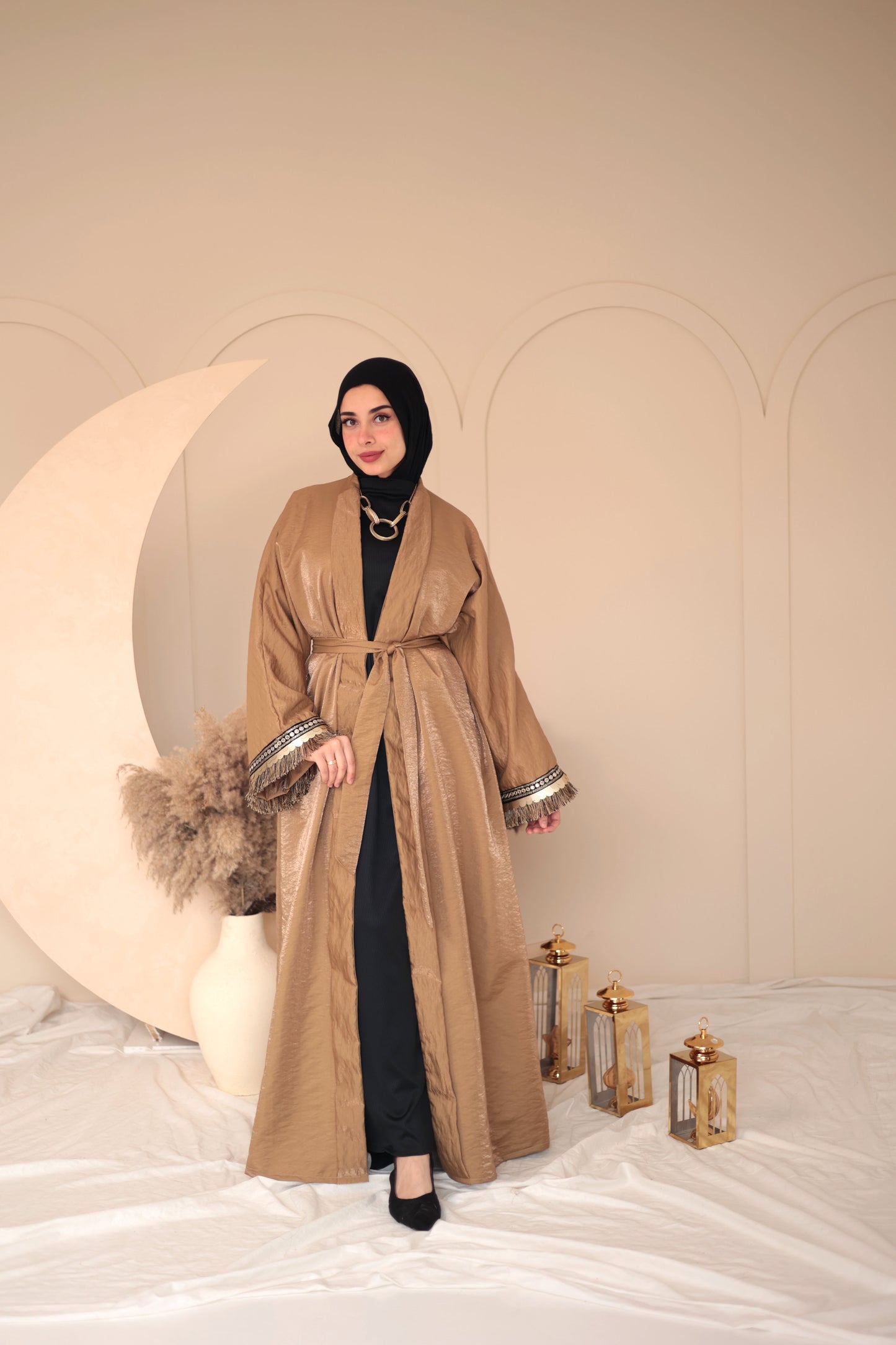 crinkled shimmer kaftan