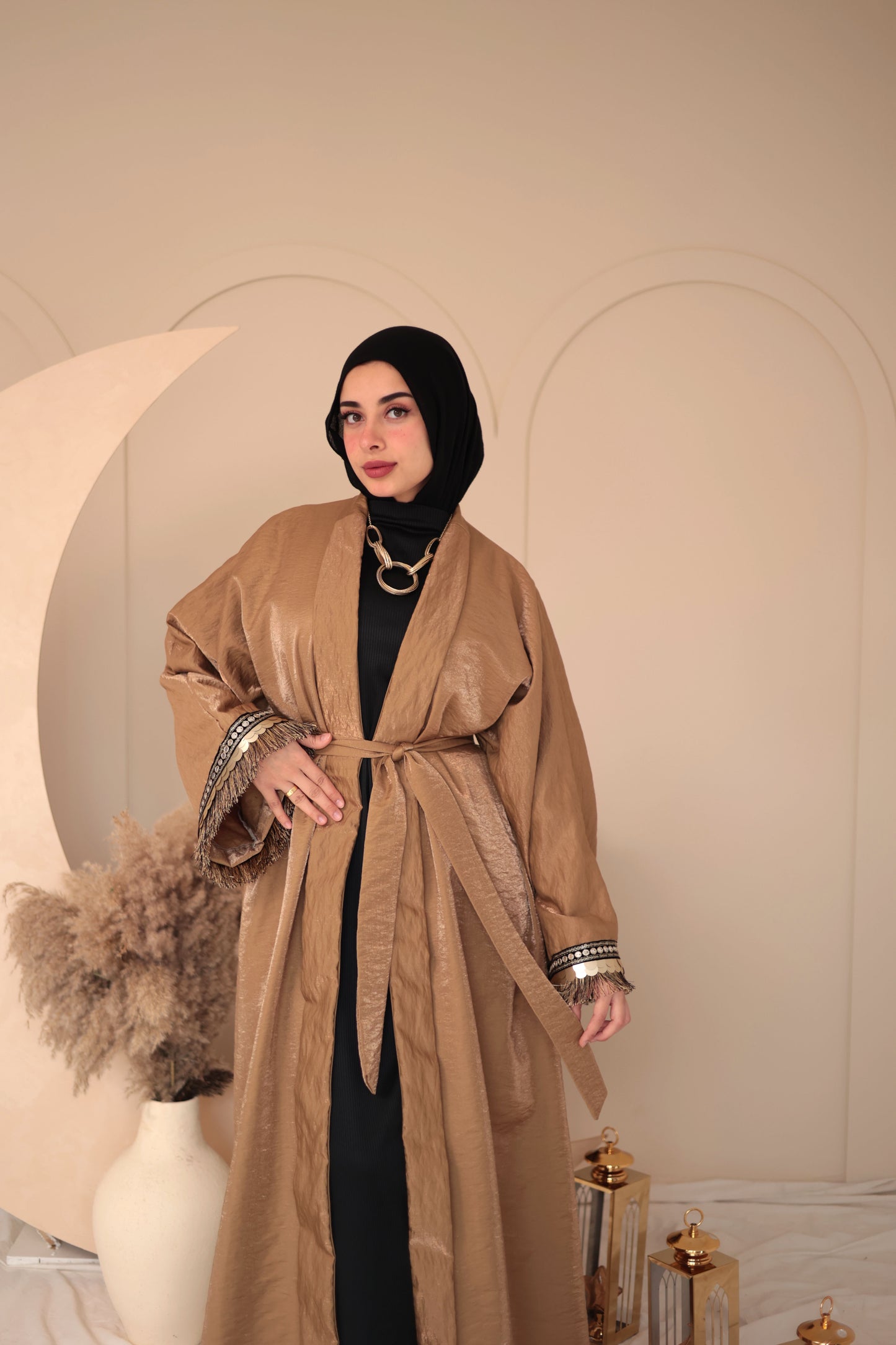 crinkled shimmer kaftan