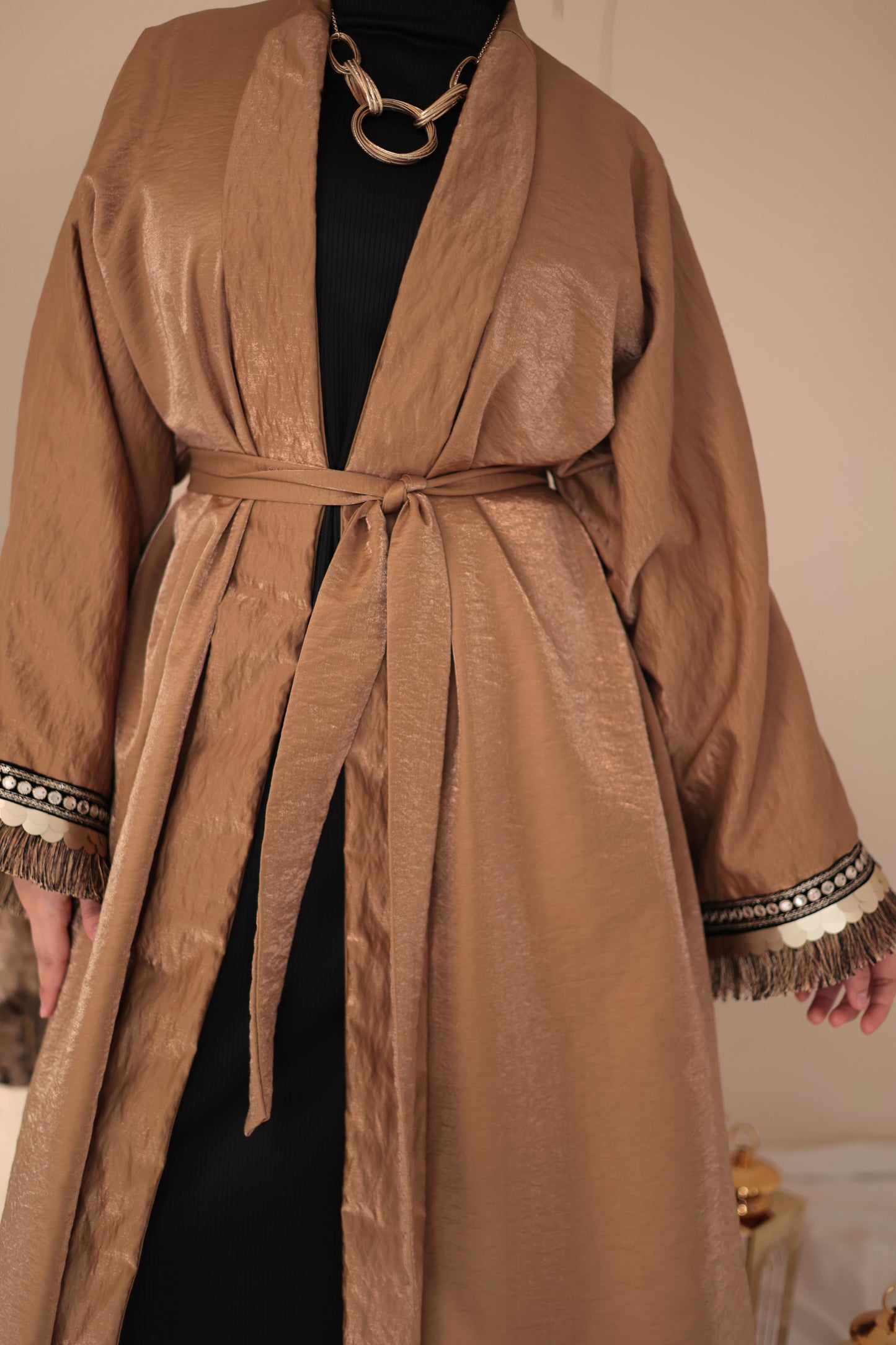 crinkled shimmer kaftan