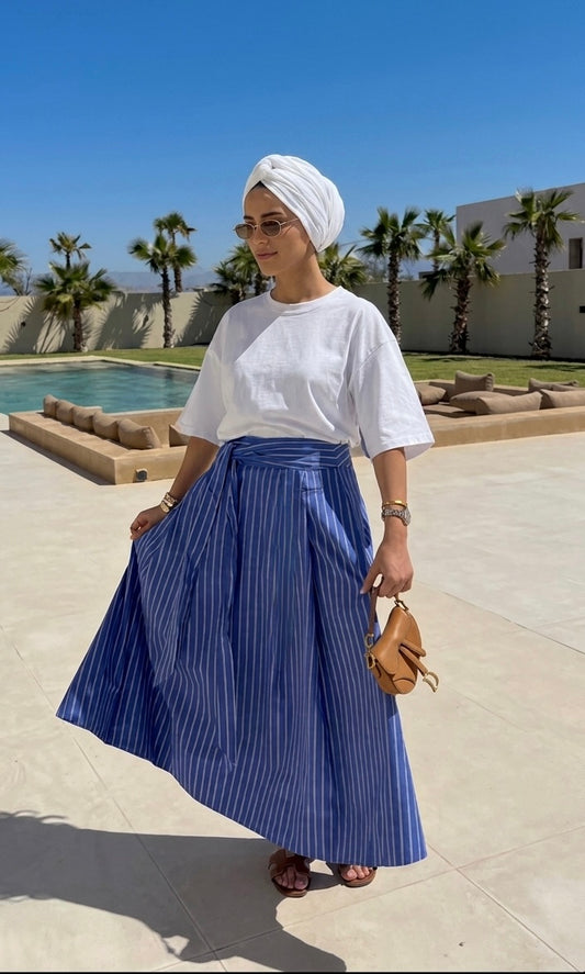 Blue stripped skirt